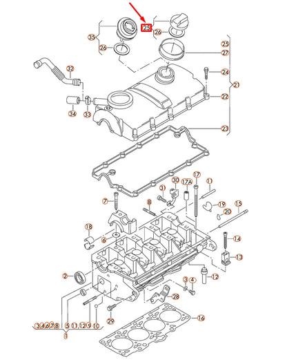 NEW AUDI A3 8P OIL CAP 06C103485N ORIGINAL