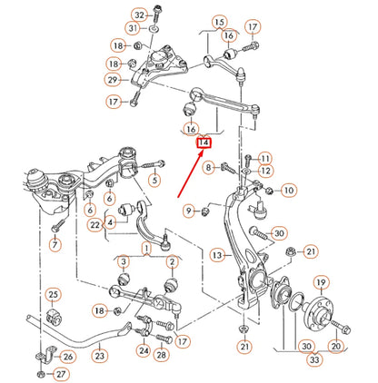 NEW AUDI A6 C6 FRONT RIGHT UPPER SUSPENSION CONTROL ARM 4E0407506F ORIGINAL