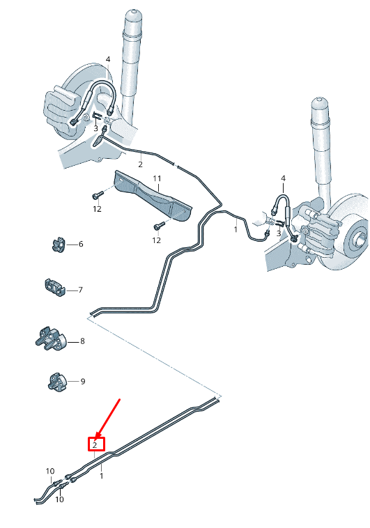 new vw golf viii cd mk8 right brake line 5wa614742d original