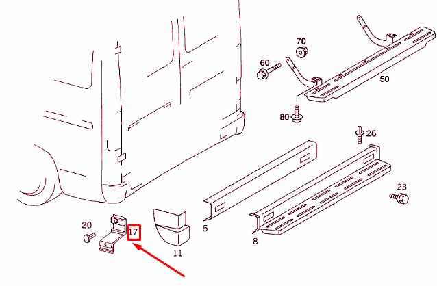 NEW MERCEDES-BENZ SPRINTER 903 REAR BUMPER LEFT BRACKET A9018800314 ORIGINAL