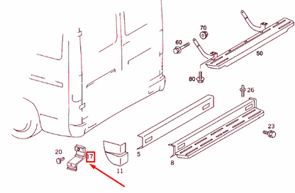 NEW MERCEDES-BENZ SPRINTER 903 REAR BUMPER LEFT BRACKET A9018800314 ORIGINAL