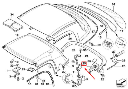 NEW BMW Z3 COUPE E36 LEFT HARDTOP SUPPORT COVER 54218410551 8410551 ORIGINAL