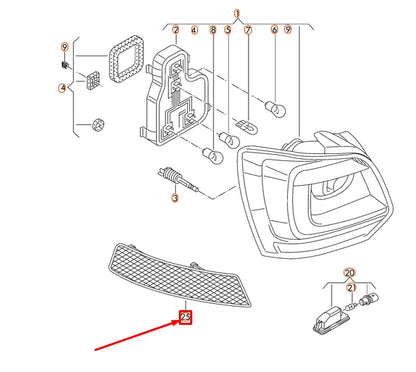 NEW VW POLO 6R REAR LIGHT REFLECTOR RIGHT 6R0945106D