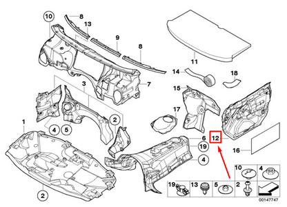new bmw 3 e46 front right door sound insulating 51488204284 8204284 original