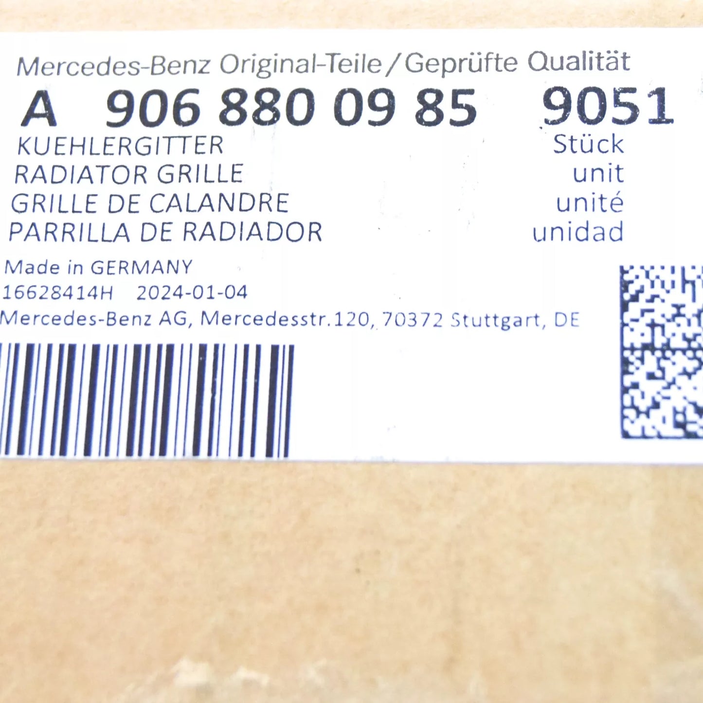 NEW MERCEDES-BENZ SPRINTER W906 RADIATOR GRILLE A90688009859051 ORIGINAL