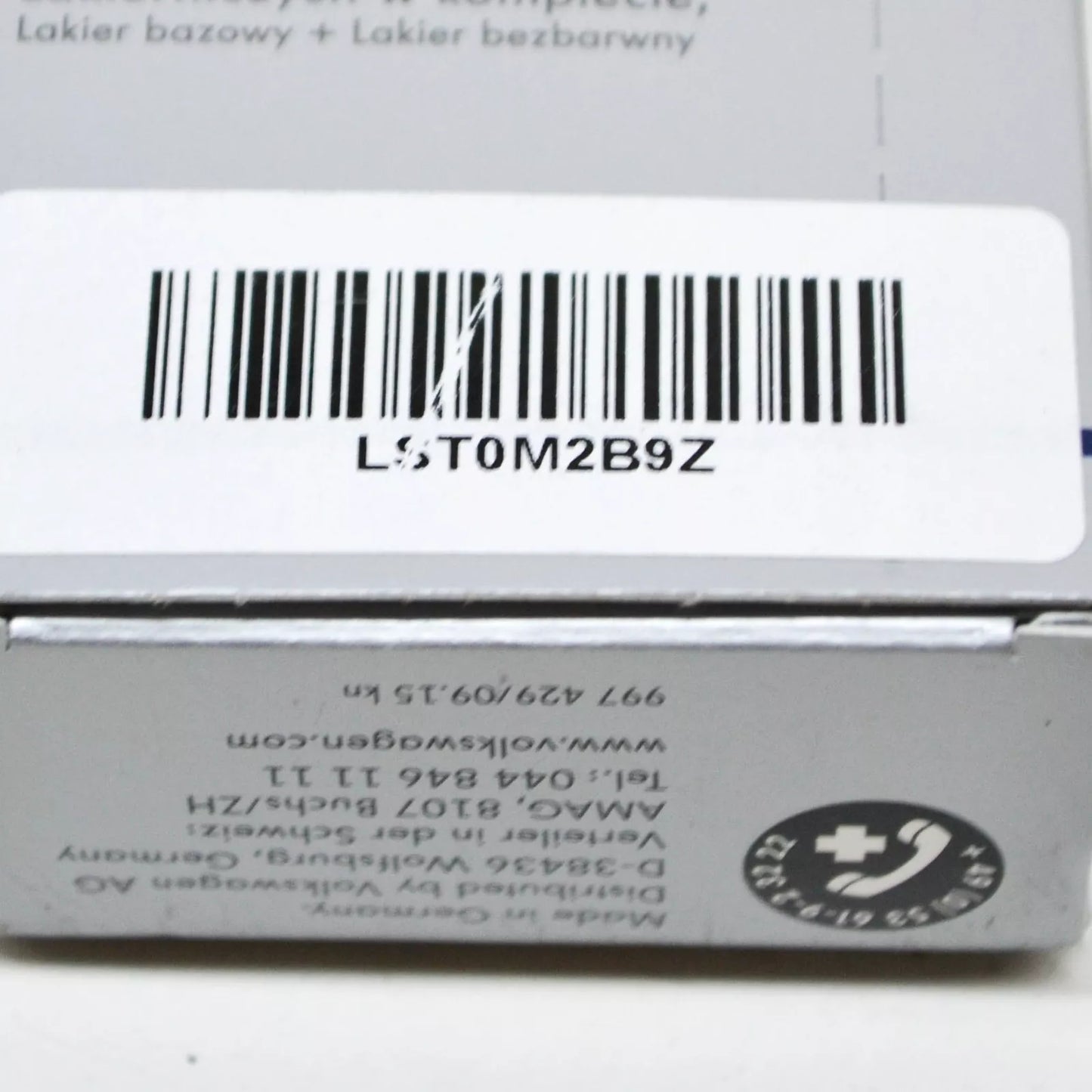 NEW VW AUDI WHITE SILVER METALLIC TOUCH UP PAINT SET LST0M2B9Z ORIGINAL