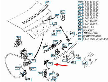 NEW MERCEDES-BENZ CLS C218 TAILGATE SERVO LOCK BRACKET A2187500032 ORIGINAL