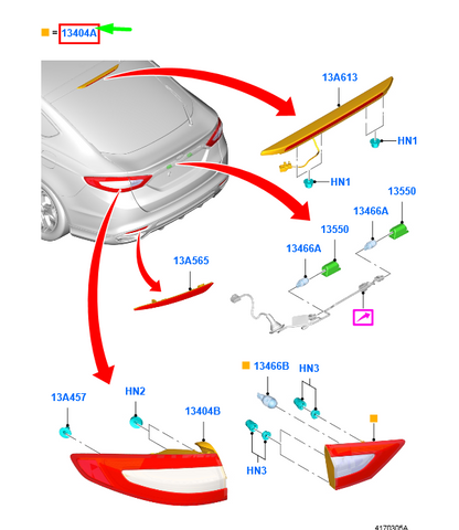 new ford mondeo mk5 rear left side inner taillight rhd 2345645 original