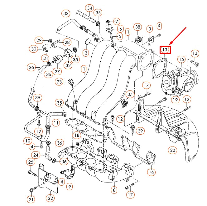 NEW VW BEETLE 9C THROTTLE BODY MOUNT GASKET 06A129748A ORIGINAL