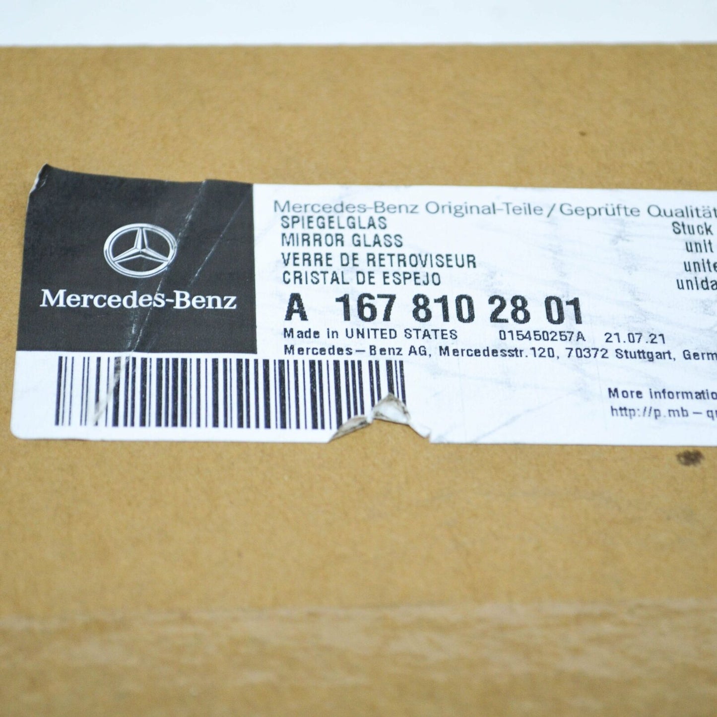 NEW MERCEDES-BENZ GLE W167 FRONT RIGHT DOOR MIRROR GLASS LHD A1678102801