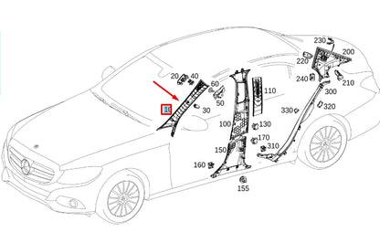 NEW MERCEDES-BENZ E W213 FRONT LEFT A PILLAR TRIM A20569061011C67 ORIGINAL