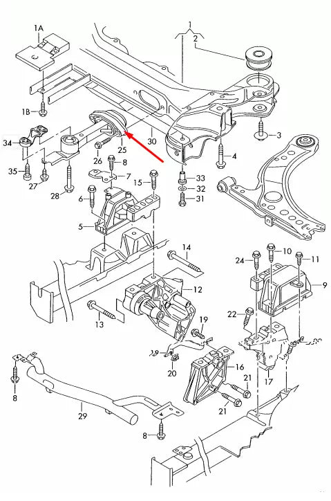 NEW AUDI TT 8N REAR ENGINE MOUNT 1J0199851AA ORIGINAL