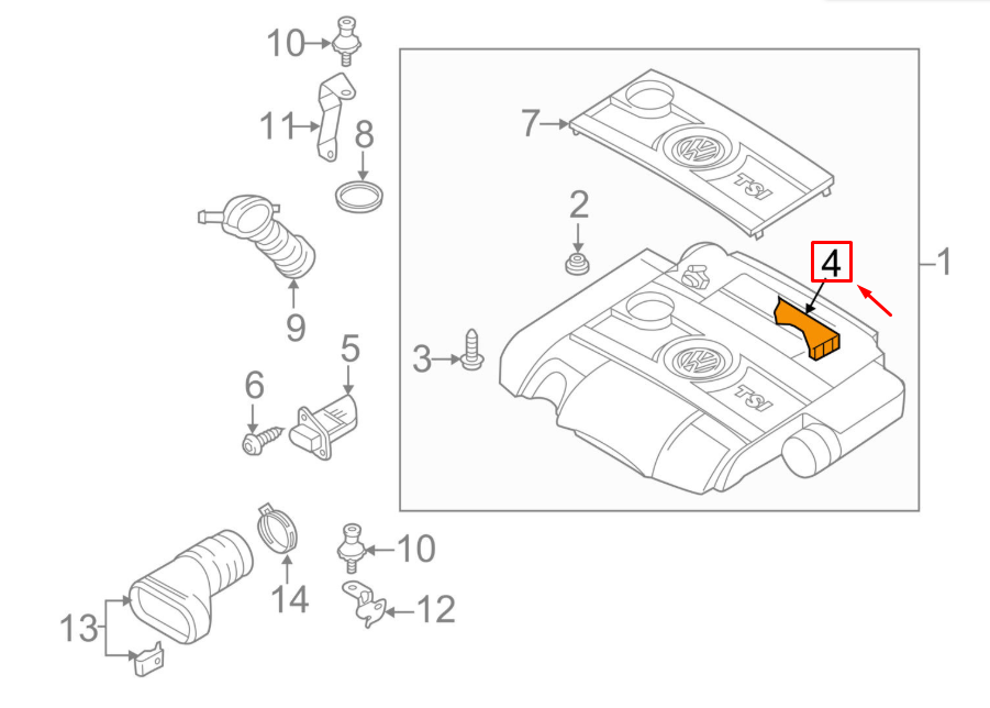 new volkswagen golf mk5 air filter 06f133843b original