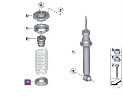 new bmw 5 f10 rear spring pad lower 33536866784 6866784 original