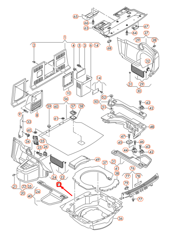 NEW AUDI A8 D4 LEFT LUGGAGE COMPARTMENT MESH POCKET 4H0861709A4PK ORIGINAL