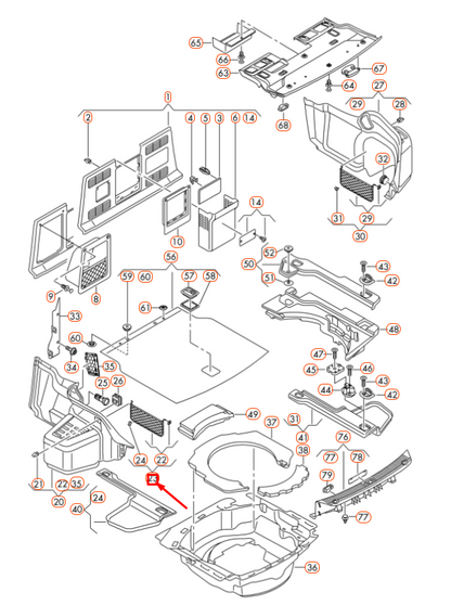 NEW AUDI A8 D4 LEFT LUGGAGE COMPARTMENT MESH POCKET 4H0861709A4PK ORIGINAL