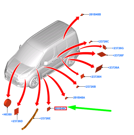 new ford tourneo connect mk2 front door sealing square tape 1689669 original