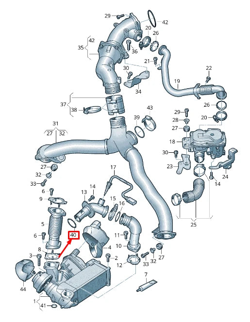 NEW AUDI A8 4N CONNECTING PIPE SEAL 057131815B