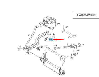 NEW MERCEDES-BENZ C W203 AMG EXPANSION TANK HOSE A2035013782 ORIGINAL