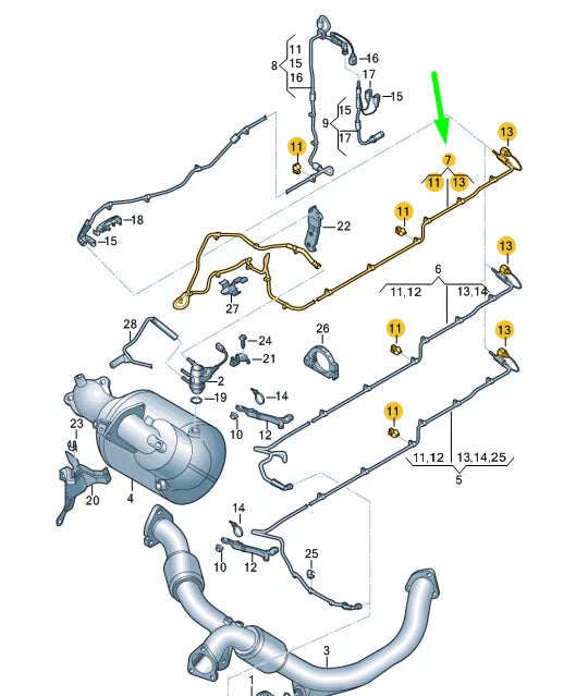 NEW AUDI A8 4H FRONT REDUCING AGENT INJECTOR METERING LINE 4H4131984D ORIGINAL