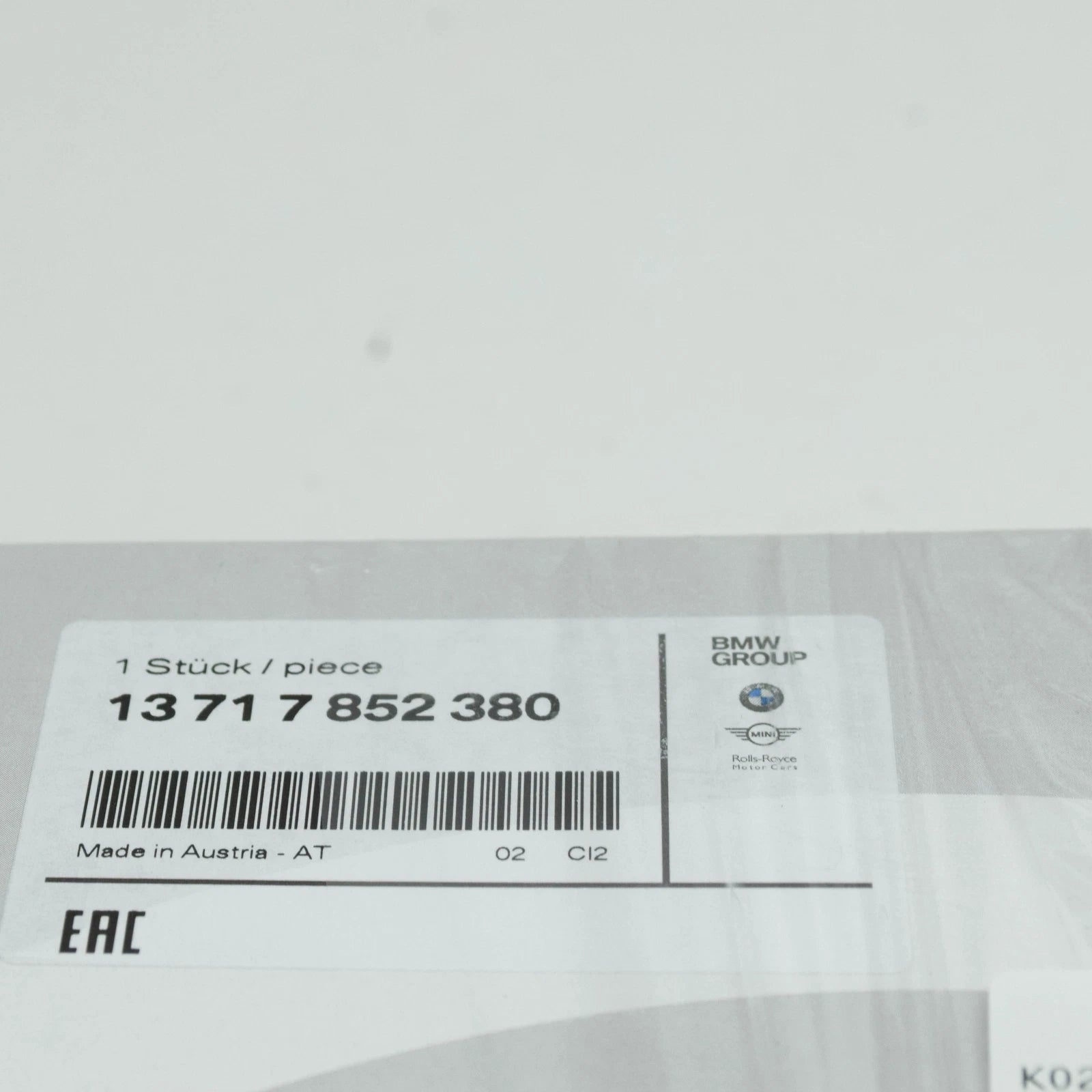 NEW BMW 8 COUPE F92 AIR FILTER 13717852380 7852380 ORIGINAL