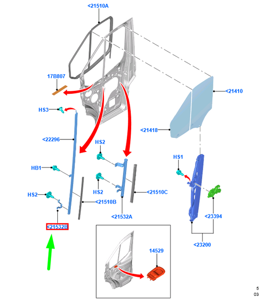 new ford transit mk4 front left window glass frame bracket 1852103 original