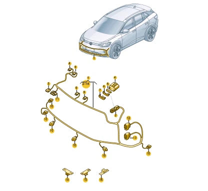 NEW VW ID.4 E21 FRONT PARKING AID PDC SYSTEM WIRING HARNESS 11A971095