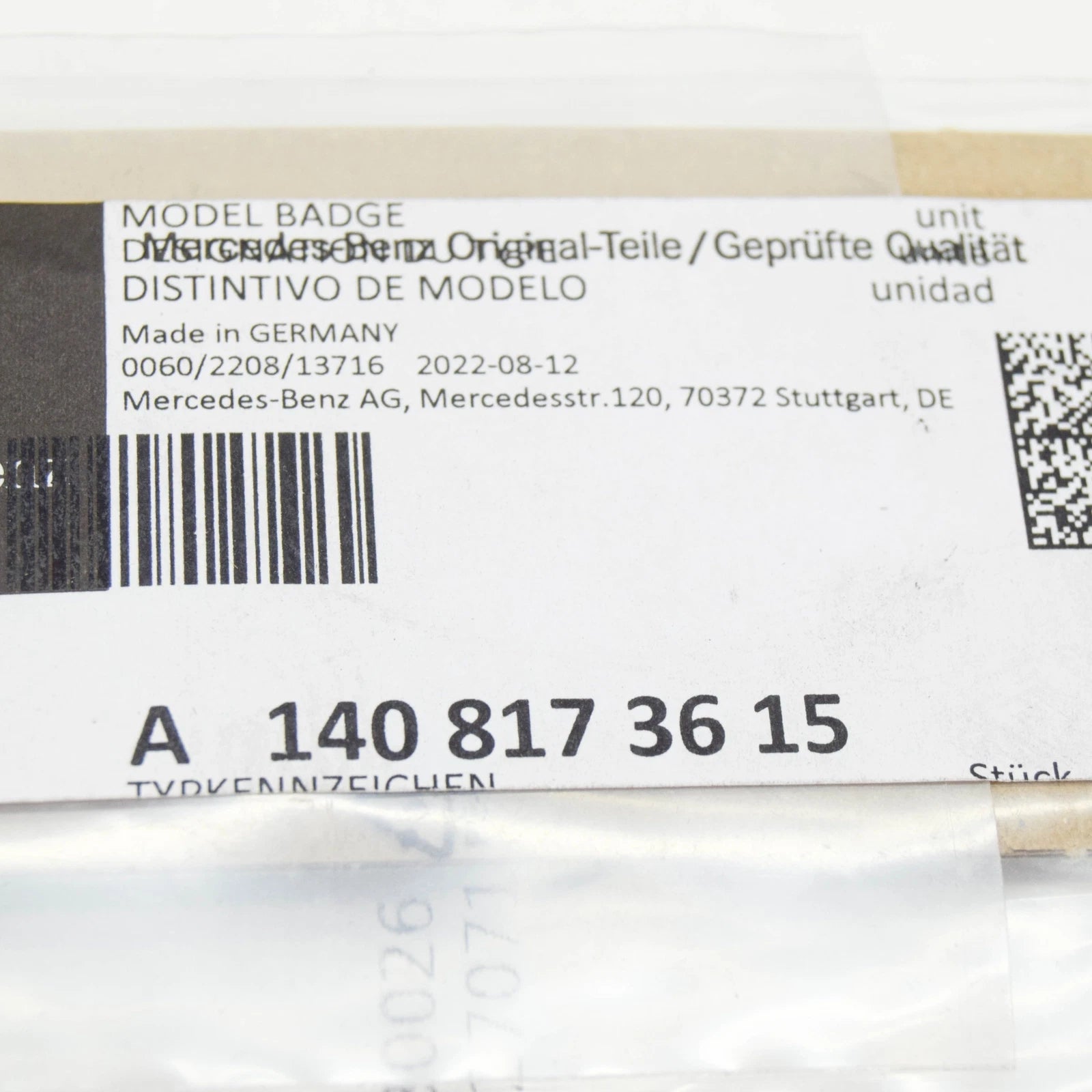 NEW MERCEDES-BENZ S W221 FRONT FENDER EMBLEM BADGE A1408173615 ORIGINAL