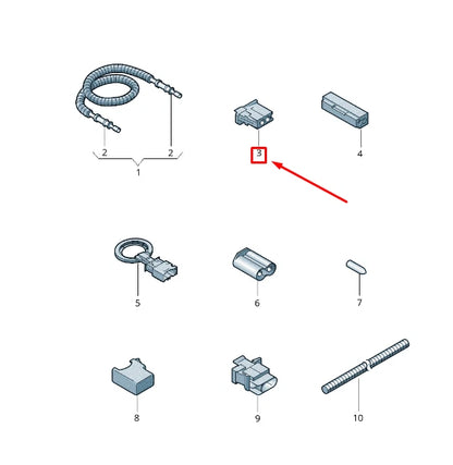 NEW VW TOUAREG 7P FIBRE OPTIC WAVE CONDUCTOR FLAT CONNECTOR 4E0973702 ORIGINAL