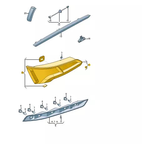 NEW AUDI Q5 FY REAR LEFT TAILLIGHT 80A945075B ORIGINAL