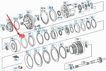 new mb sl r129 interior transmission disk support seal ring a0149978448 original