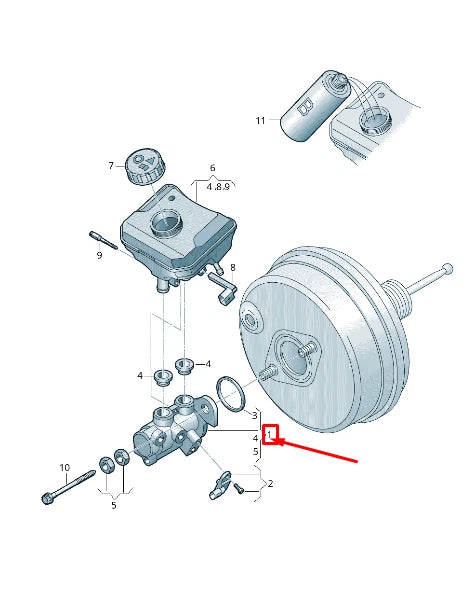 NEW AUDI Q5 FY BRAKE MASTER CYLINDER 80A611021B ORIGINAL
