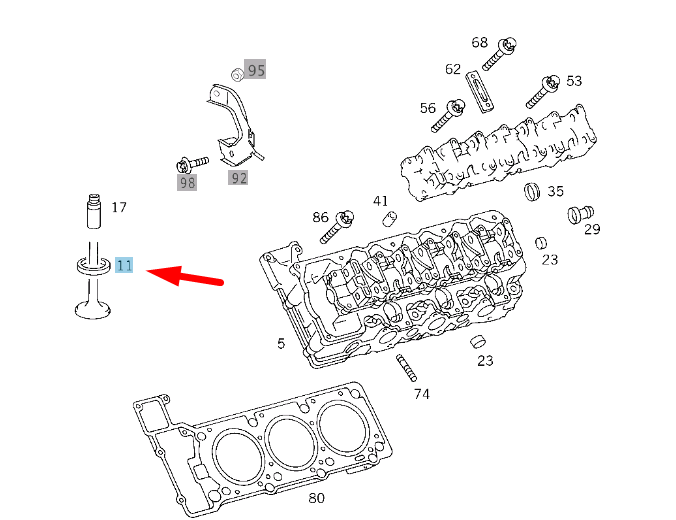 new mercedes-benz sl r129 exhaust valve seat ring a1130530232 original