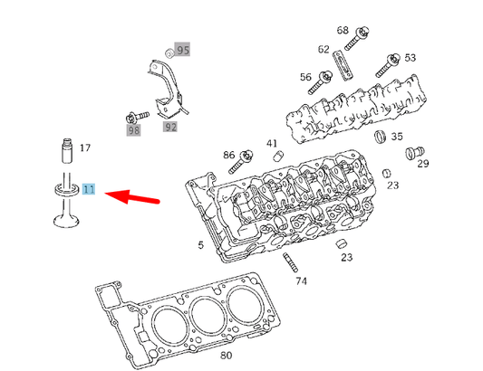 new mercedes-benz sl r129 exhaust valve seat ring a1130530232 original