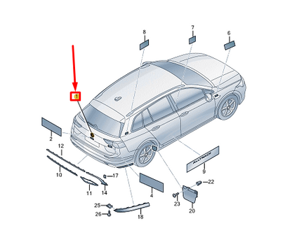 NEW VW GOLF CD MK8 REAR TAILGATE EMBLEM 5H9853630DPJ ORIGINAL