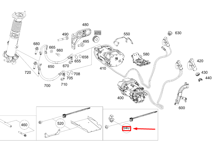 new mb gle w167 rear hydraulic pump holder parts kit a1673203904 original