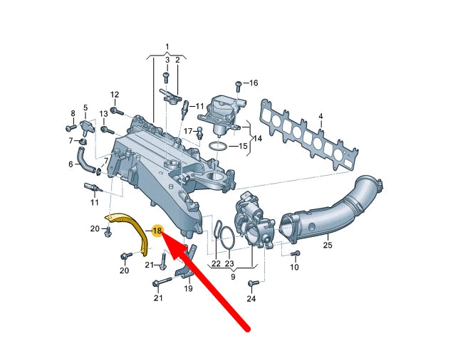 NEW VOLKSWAGEN ARTEON 3H7 INTAKE MANIFOLD SUPPORT 05L129728B ORIGINAL