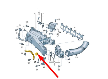 NEW VOLKSWAGEN ARTEON 3H7 INTAKE MANIFOLD SUPPORT 05L129728B ORIGINAL