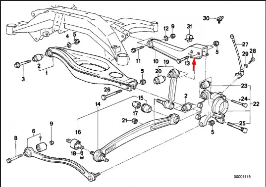 NEW BMW 8 E31 REAR AXLE UPPER CONTROL ARM 33321138015 ORIGINAL