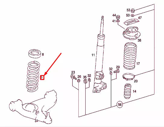 NEW MERCEDES-BENZ 190 W201 FRONT COIL SPRING A2013212204 ORIGINAL