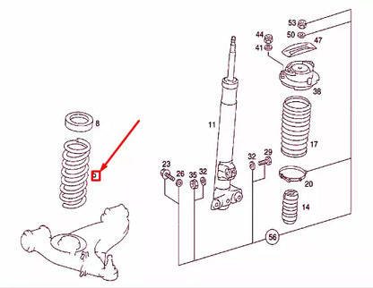 NEW MERCEDES-BENZ 190 W201 FRONT COIL SPRING A2013212204 ORIGINAL