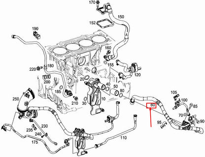 NEW MERCEDES-BENZ GLC X253 ENGINE VENT LINE A2740181400 ORIGINAL