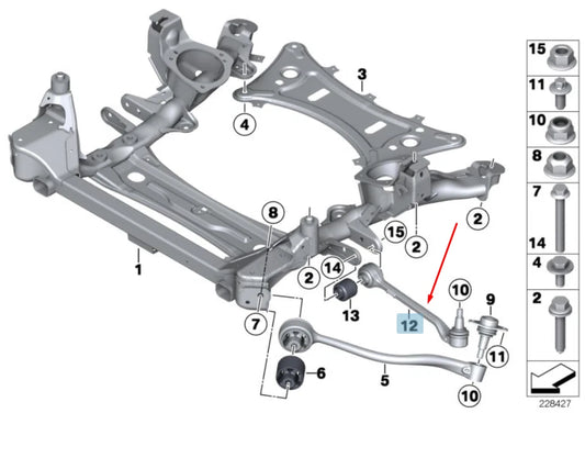 NEW BMW X3 F25 FRONT RIGHT LOWER CONTROL ARM 31126787670 6787670 2015 ORIGINAL
