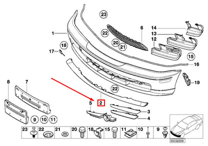 NEW BMW 3 CABRIO E46 FRONT BUMPER CENTER TRIM 51117016510 7016510 ORIGINAL