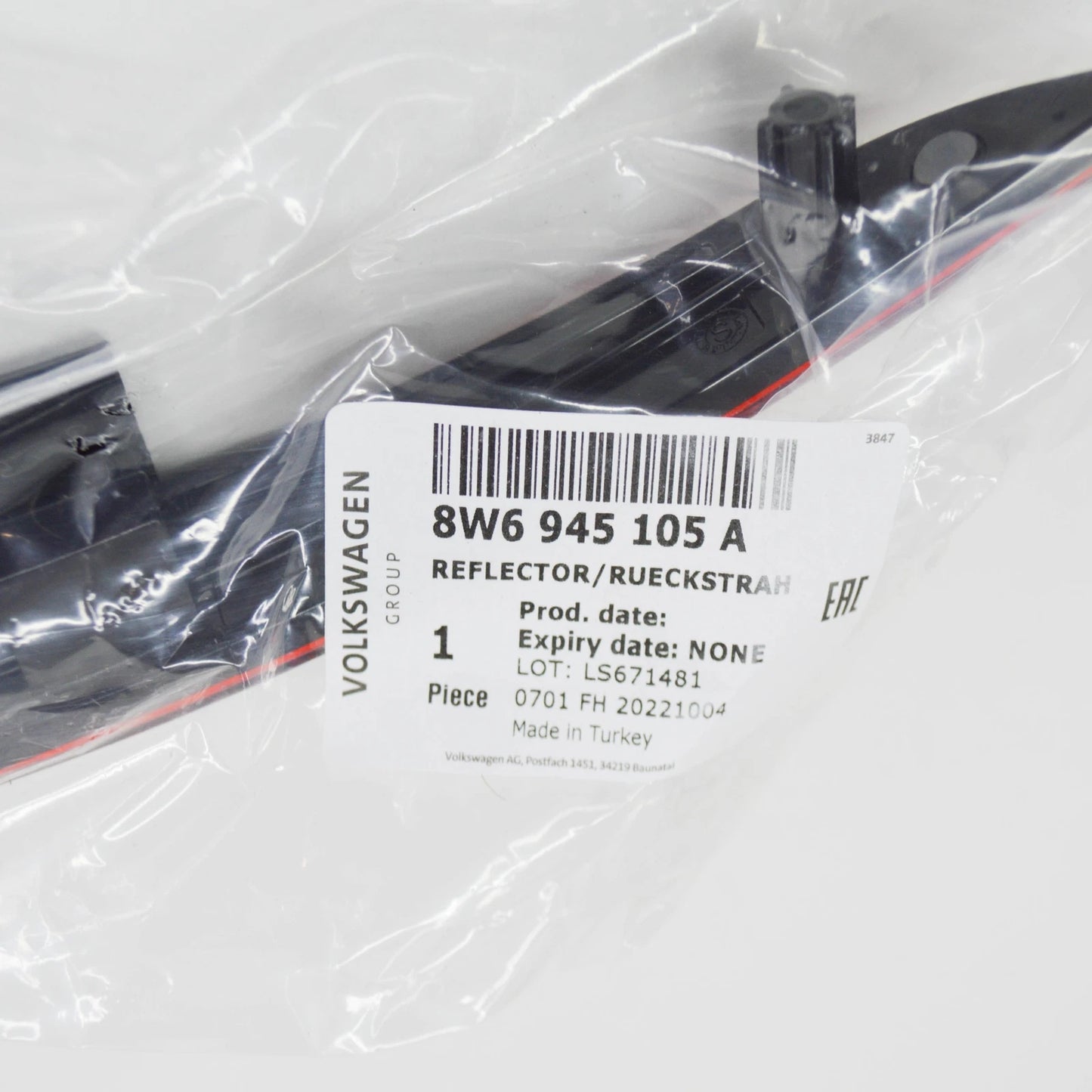 NEW AUDI A5 8W6 REAR LEFT BUMPER REFLECTOR 8W6945105A ORIGINAL