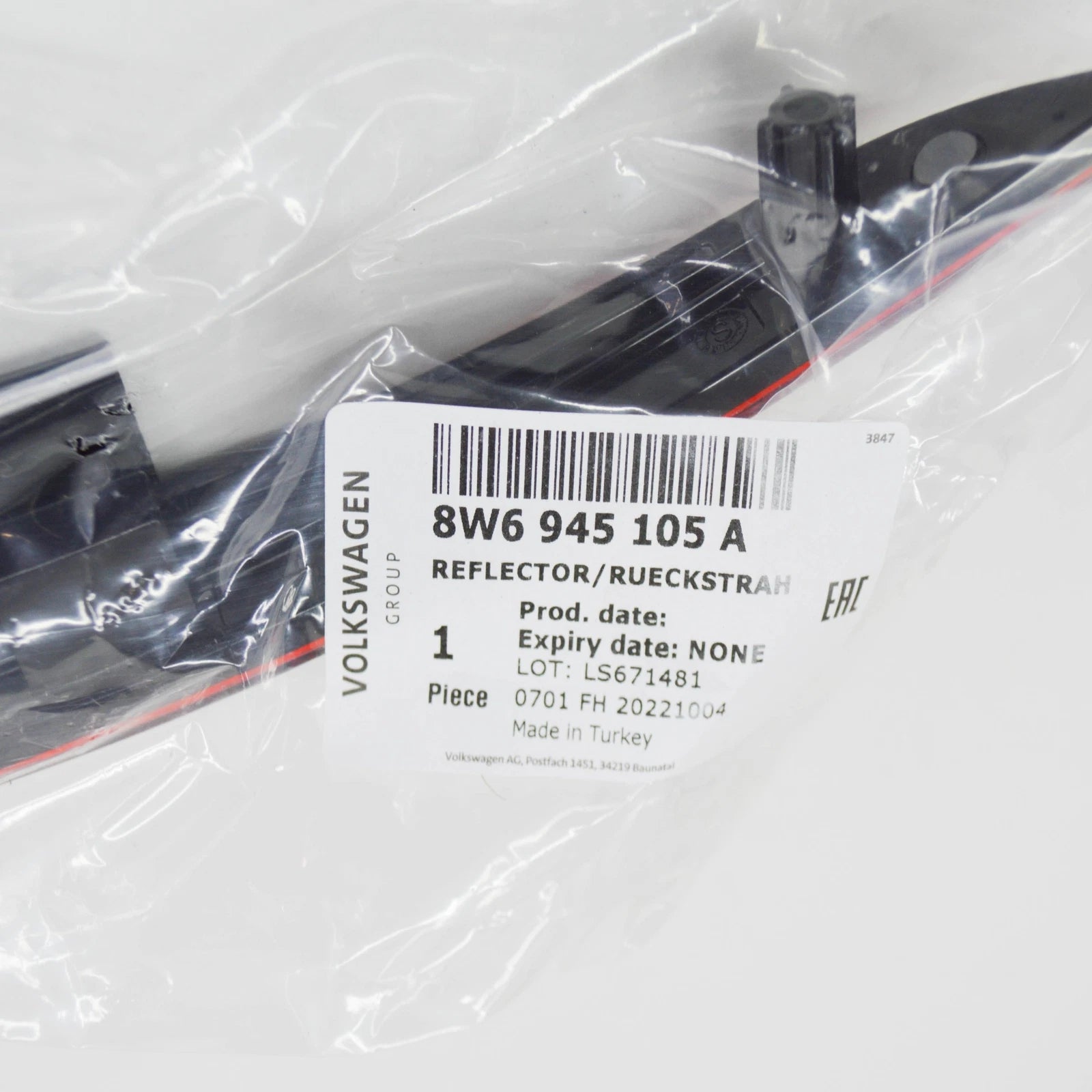 NEW AUDI A5 8W6 REAR LEFT BUMPER REFLECTOR 8W6945105A ORIGINAL