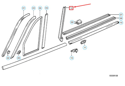 NEW BMW 3 E30 CABRIO LEFT WINDOW SEAL 51361922167 ORIGINAL