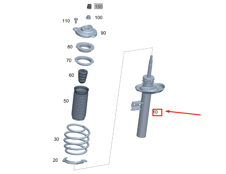 new mercedes-benz gla h247 front left shock absorber a2473233100 original