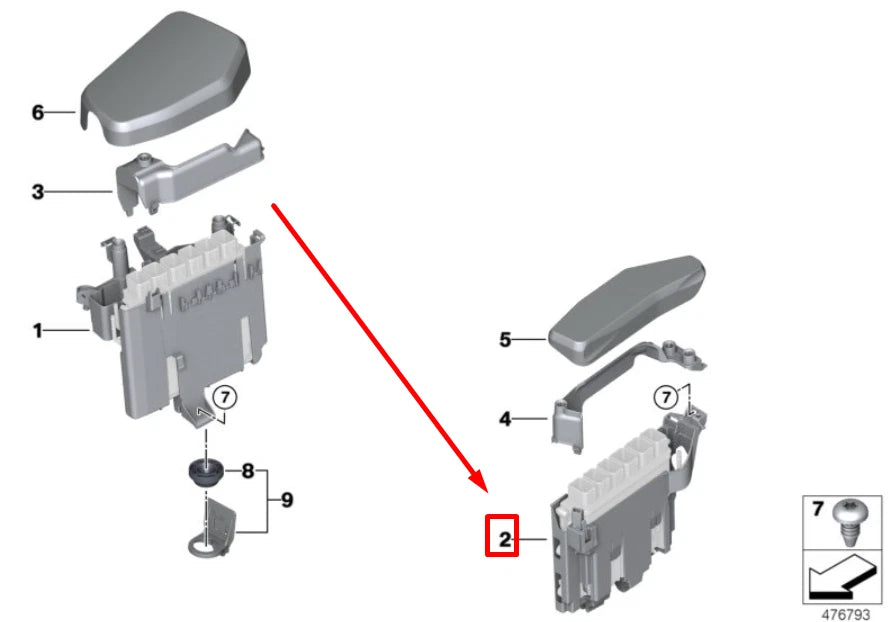 NEW BMW 7 G11, G12 LEFT CONTROL BOX BRACKET 12908601608 8601608 ORIGINAL