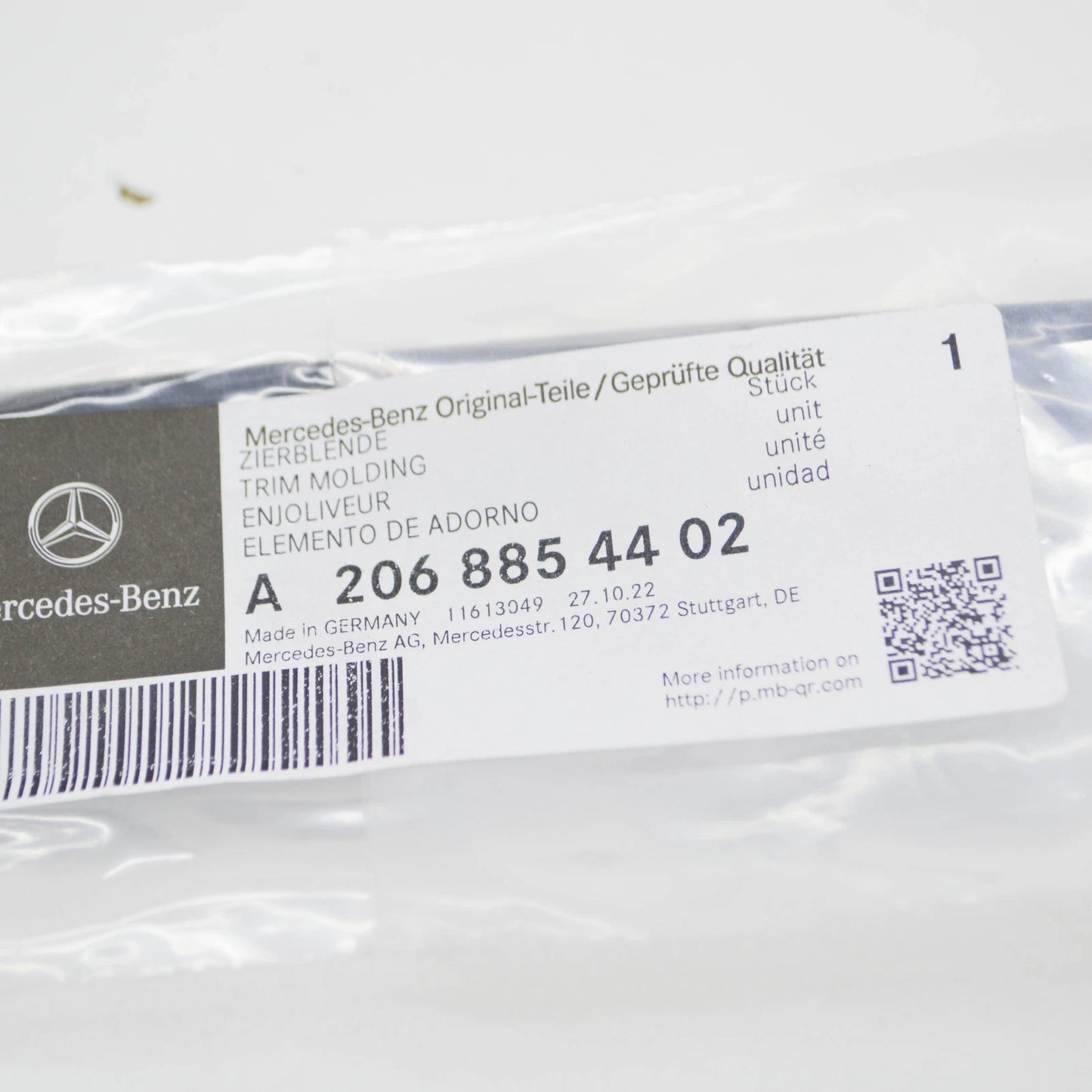 NEW MERCEDES-BENZ C W206 AMG FRONT BUMPER RIGHT LOWER TRIM A2068854402 ORIGINAL